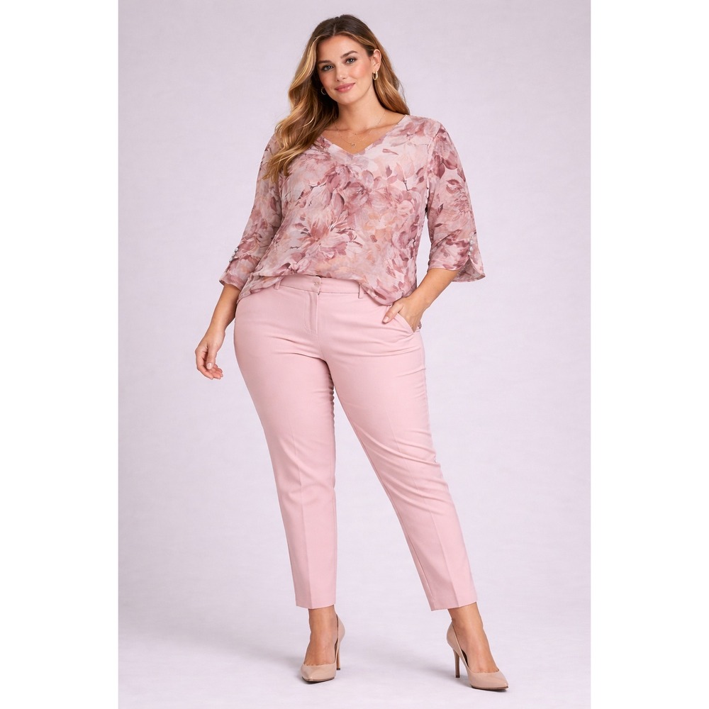 Catherines Floral Blouse 1X 18/20W Sheer‎ Dressy Top Plus Size